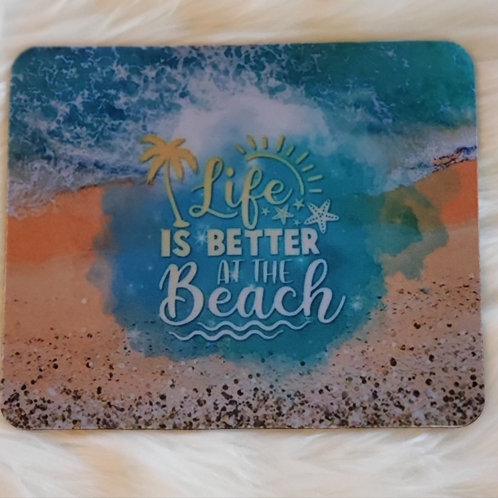 Life Is Better On The Beach Custom Non Slip Computer Mouse Pad